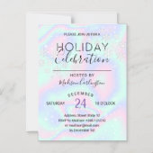 Vloeibare Faux Holografische Textuur Sneeuwvlokken Magnetische Uitnodiging (Voorkant)