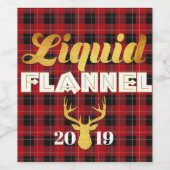 Vloeibare Flanel Rood & Zwart Buffel Plaid Gouden  Wijn Etiket (Enkel label)