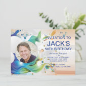 Vloeibare foto uitnodiging (Staand voorkant)