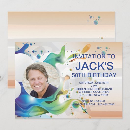 Vloeibare foto uitnodiging (Voorkant / Achterkant)