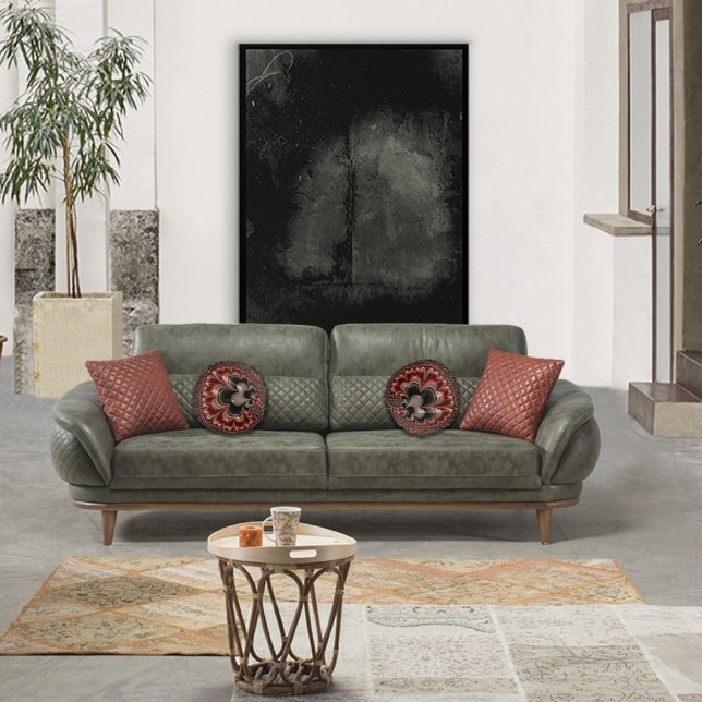 Vloeibare fractal 2 rond kussen (Creator heeft geüpload)