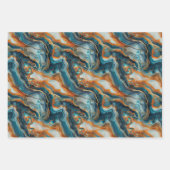 Vloeibare geologische formaties met levendige blue inpakpapier vel (Voorkant 3)