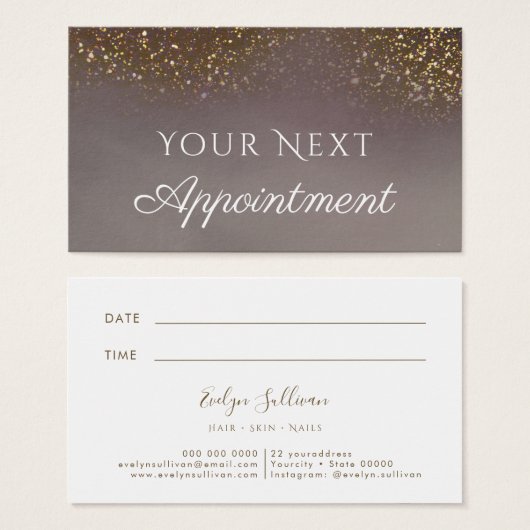 vloeibare glitter Appointment Card Visitekaartje (Voorkant /achterkant)