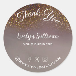 Vloeibare glitter elegant dank u sticker