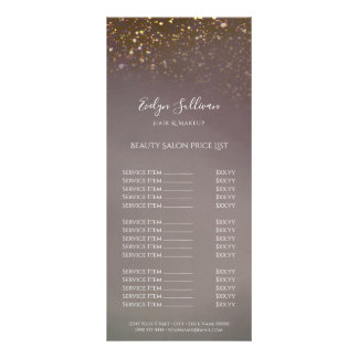 vloeibare glitter price list-rackkaart reclamekaart