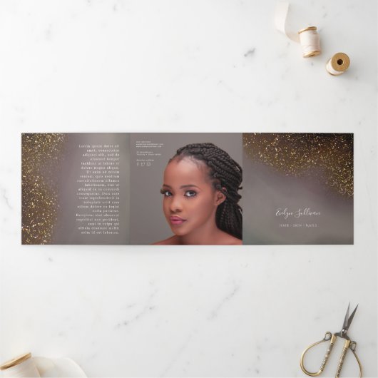 Vloeibare glitterdrieledige brochure drieluik kaart (Buitenkant)