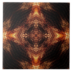 Vloeibare Gold Fractal Geometry keramische Tegel Tegeltje