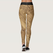 Vloeibare Gold-Leggings met zwarte golflengte Leggings (Achterkant)