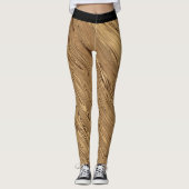 Vloeibare Gold-Leggings met zwarte golflengte Leggings (Voorkant)
