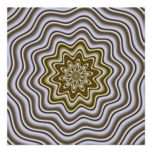 Vloeibare Goud en Zilver Hypnotische Metaalachtige Perfect Poster