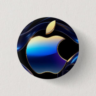 🍎 Vloeibare Gouden Appel Glam Statement ✨ Ronde Button 3,2 Cm