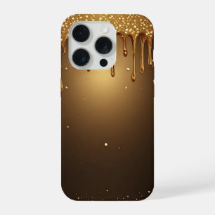 💛 Vloeibare Gouden Drip Elegantie Glitter Luxe iPhone 15 Pro Case