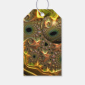 Vloeibare Gouden Fractale Droom Cadeaulabel (Voorkant)
