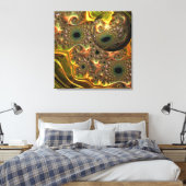 Vloeibare Gouden Fractale Droom Canvas Afdruk (Insitu (Slaapkamer))