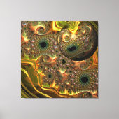 Vloeibare Gouden Fractale Droom Canvas Afdruk (Voorkant)