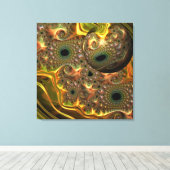 Vloeibare Gouden Fractale Droom Canvas Afdruk (Insitu (Houten vloer))
