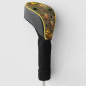 Vloeibare Gouden Fractale Droom Golfheadcover (Schuin)