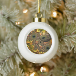 Vloeibare Gouden Fractale Droom Keramische Bal Ornament