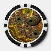 Vloeibare Gouden Fractale Droom Poker Chips (Voorkant)