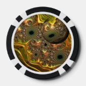 Vloeibare Gouden Fractale Droom Poker Chips (Achterkant)