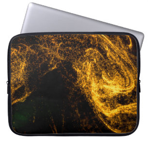 Vloeibare gouden kleurdeeltjes die prachtig strome laptop sleeve