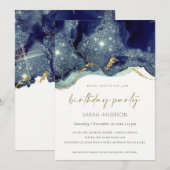 Vloeibare goudmakerij Glitter Elke zondag Uitnodig Bedankkaart (Voorkant / Achterkant)