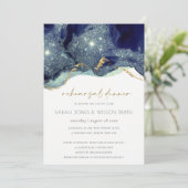 Vloeibare goudzeemacht Glitter Rehearsal Dinner In Bedankkaart (Staand voorkant)