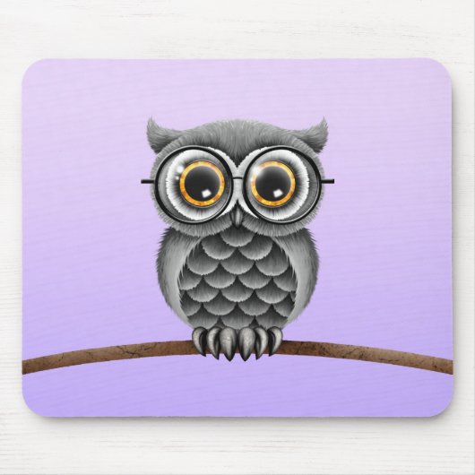 Vloeibare grijze kieuwen met bril, Paars Muismat (Voorkant)