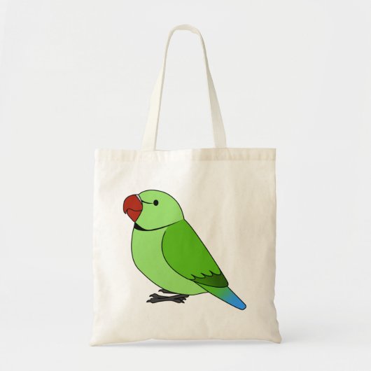 Vloeibare groene Indiaanse ringnekpapegaai Tote Bag (Voorkant)