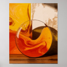 Vloeibare Harmonie in Warme Tinten Poster