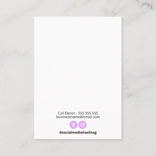 Vloeibare hars oorbel display Kaarten Visitekaartje (Achterkant)