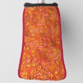 Vloeibare, heldere rode textuur met schoppen van g golfheadcover (Draai 90)