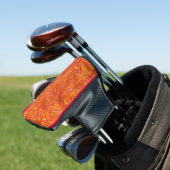 Vloeibare, heldere rode textuur met schoppen van g golfheadcover (Insitu)