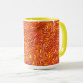 Vloeibare, heldere rode textuur met schoppen van g mok (Voorkant rechts)