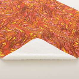 Vloeibare, heldere rode textuur met schoppen van g sherpa deken