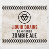 Vloeibare hersenen zombie labels voor Halloween Bier Etiket (Enkel label)