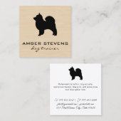 Vloeibare hond (houtkorrel) vierkante visitekaartje (Voorkant / Achterkant)