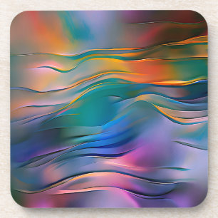 "Vloeibare Horizonten" Hedendaagse Abstracte Kunst Bier Onderzetter