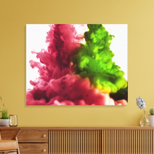 Vloeibare inkt in waterserie 2 canvas afdruk (Insitu (Woonkamer))