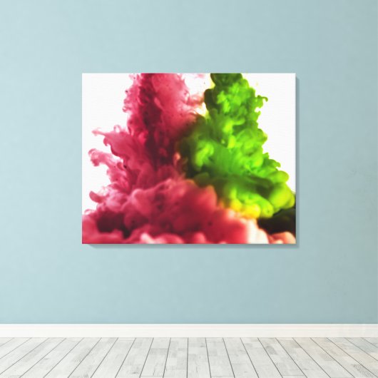 Vloeibare inkt in waterserie 2 canvas afdruk (Insitu (Houten vloer))