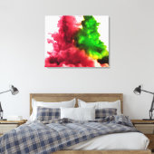 Vloeibare inkt in waterserie 2 canvas afdruk (Insitu (Slaapkamer))