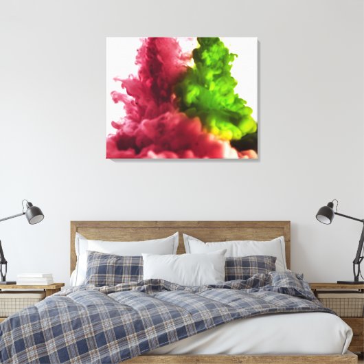 Vloeibare inkt in waterserie 2 canvas afdruk (Insitu (Slaapkamer))