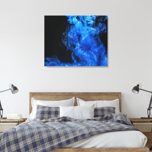 Vloeibare inkt in waterserie 2 canvas afdruk (Insitu (Slaapkamer))
