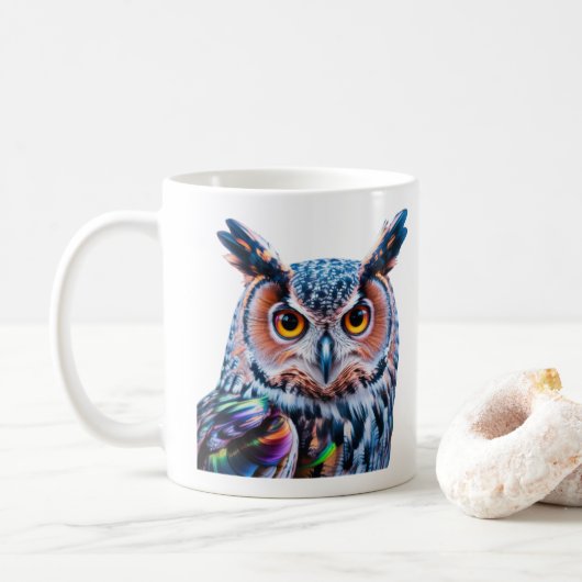 Vloeibare inkt uil heldere veren koffiemok (Met donut)