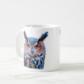 Vloeibare inkt uil heldere veren koffiemok (Voorkant links)