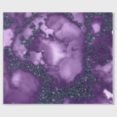 Vloeibare inktverf Amethyst Paars zwart Glitt grij Cadeaupapier (Vlak)