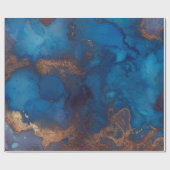 Vloeibare inktverf Blauw Bronze koper Paars goud Cadeaupapier (Vlak)