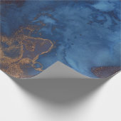 Vloeibare inktverf Blauw Bronze koper Paars goud Cadeaupapier (Hoek)