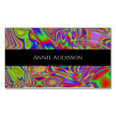 Vloeibare iriscerende regenboogtextuur magnetisch visitekaartje (Voorkant)