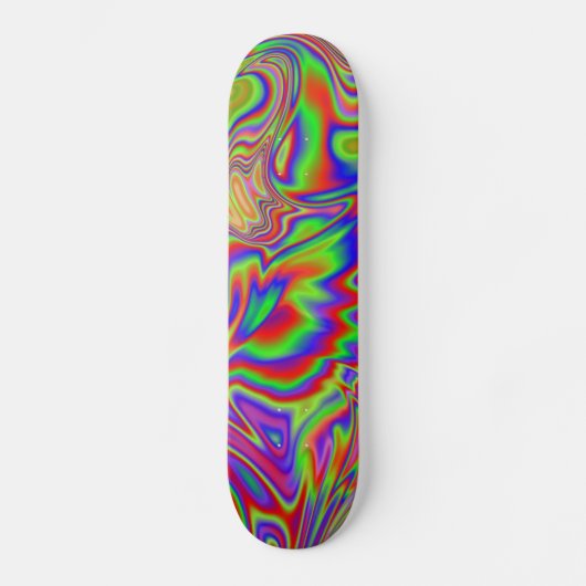 Vloeibare iriscerende regenboogtextuur persoonlijk skateboard (Voorkant)